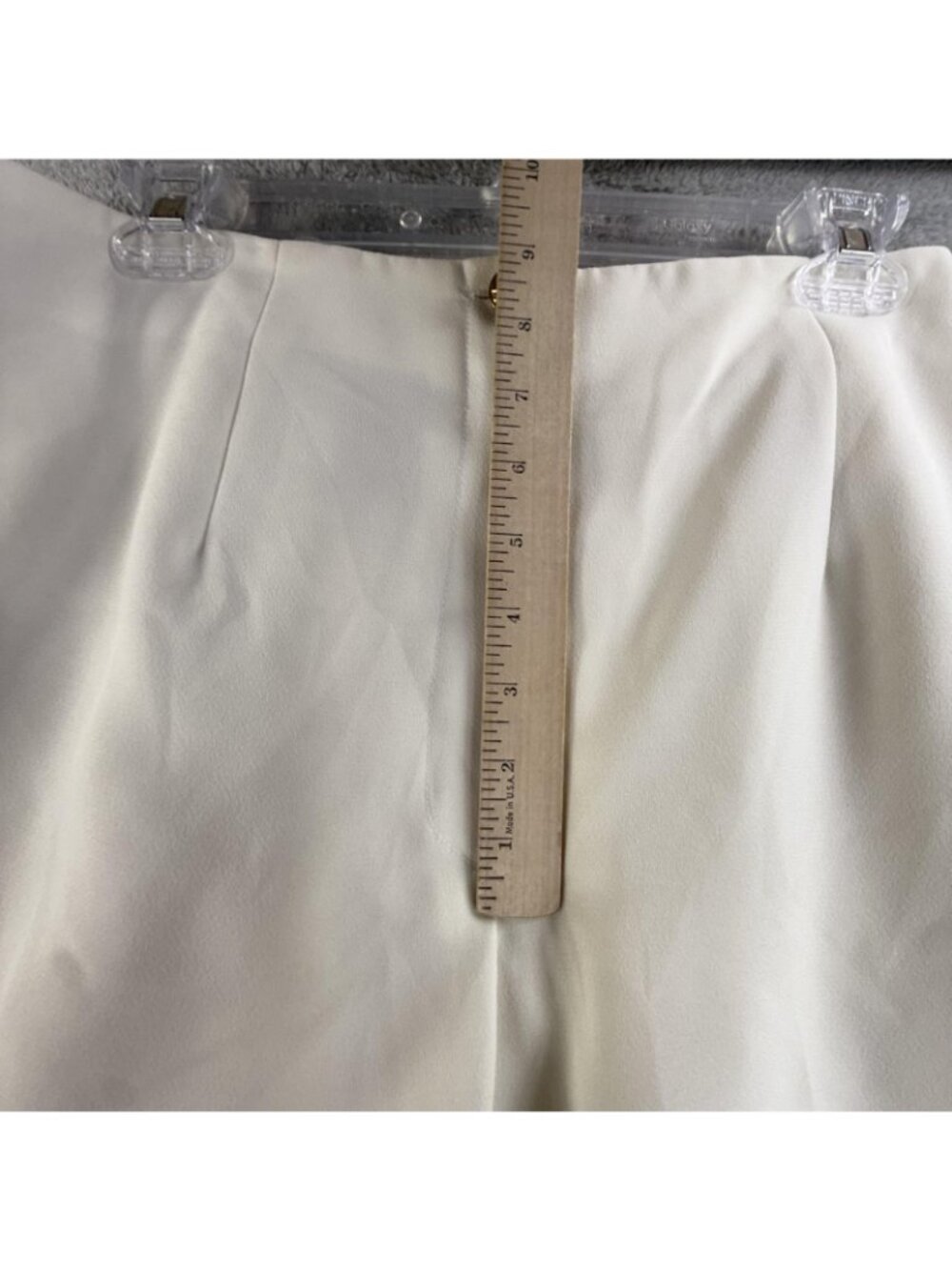 Vintage Criscione Dress Pants Womens Medium White Crepe Pleated Tapered USA Made - Picture 15 of 16